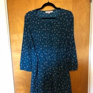 Green Floral Loft Dress Size XL